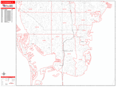 St. Petersburg Digital Map Red Line Style
